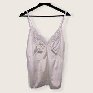 Vintage 50s Texsheen Satin Nylon Lace Chemise Large